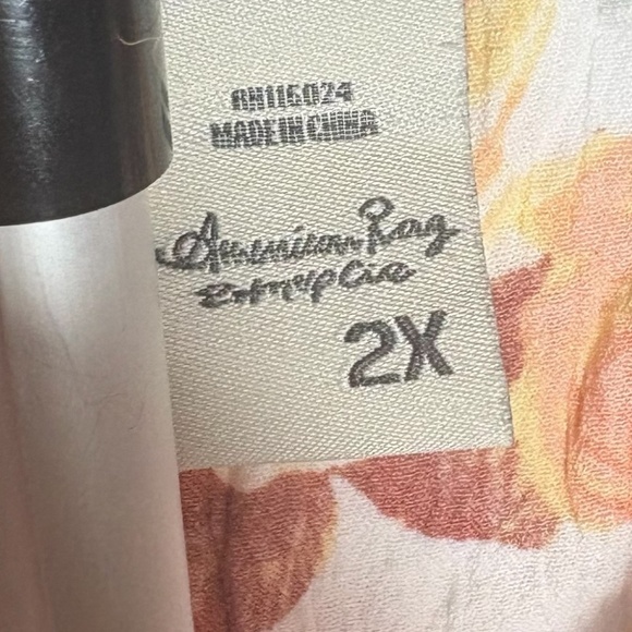 American Rag Women's Floral Blouse Long Sleeve Back Tie Size 2X Cottage Flowy - Picture 5 of 5